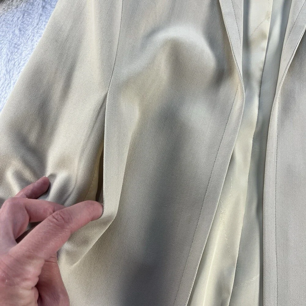 Vintage Orvis Silk Blazer 6 Womens Beige Open Front Coat USA Made